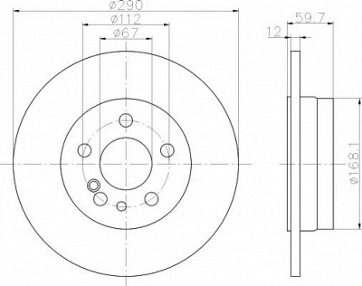 HELLA PAGID 8dd355102721 -  Тормозной диск